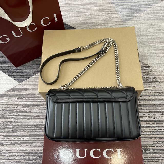 GG original calfskin marmont small shoulder bag 443497 black