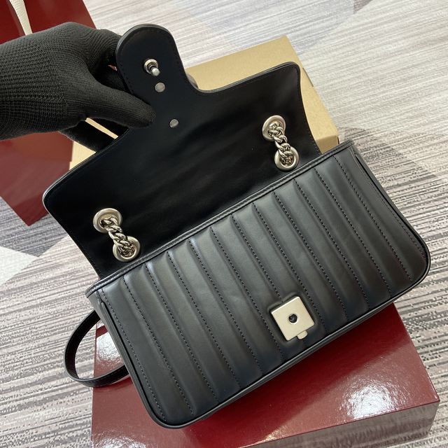 GG original calfskin marmont small shoulder bag 443497 black