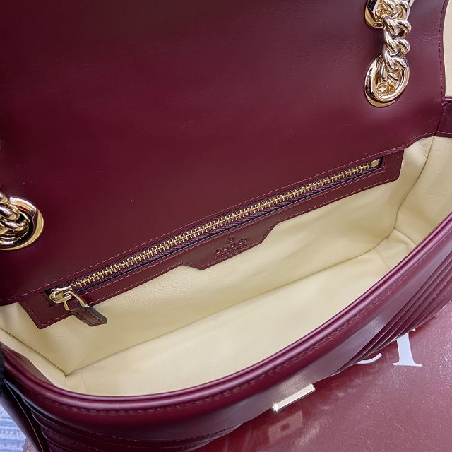 GG original calfskin marmont small shoulder bag 443497 bordeaux