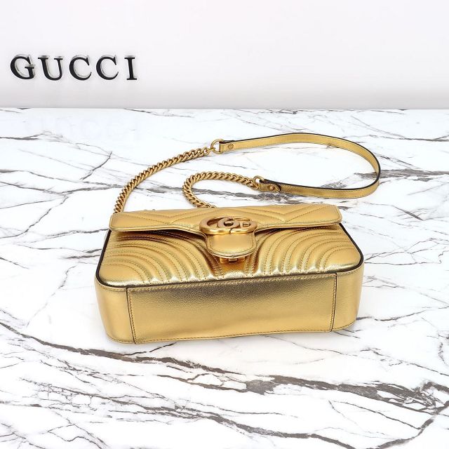 GG original calfskin marmont small shoulder bag 443497 gold