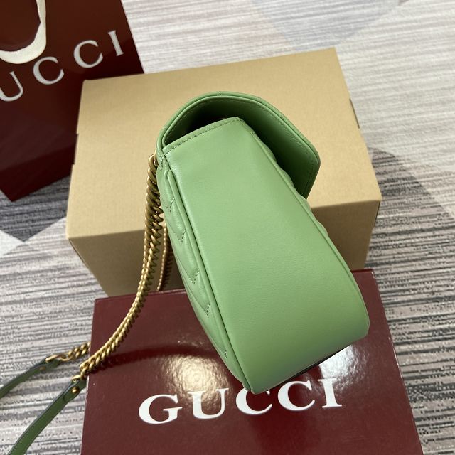 GG original calfskin marmont small shoulder bag 443497 green