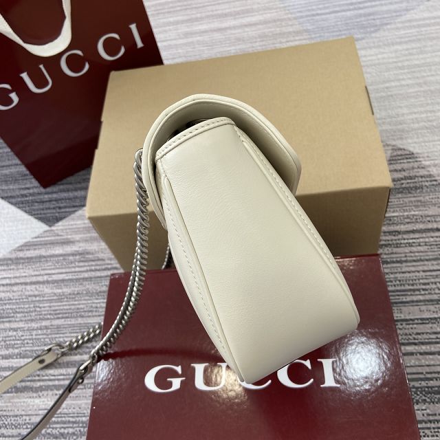 GG original calfskin marmont small shoulder bag 443497 white