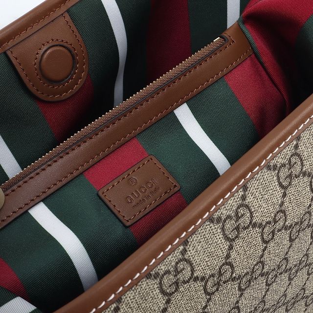 GG original fabric emblem medium bucket bag 815103 brown