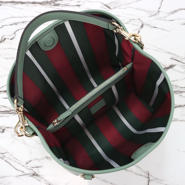 GG original fabric emblem medium bucket bag 815103 green