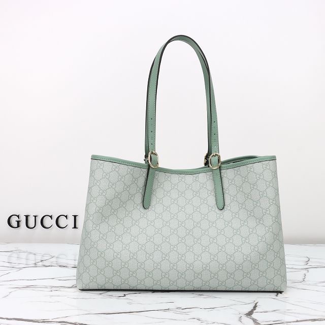 GG original canvas emblem medium tote bag 815213 green