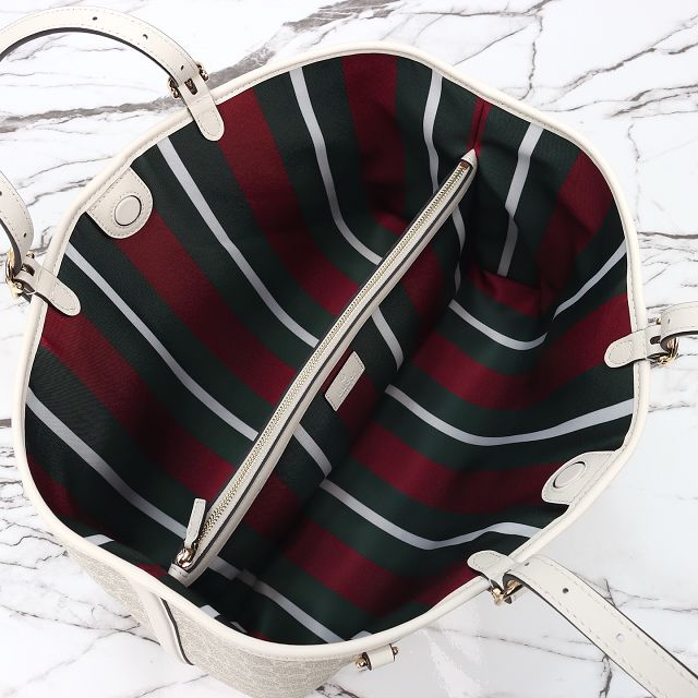 GG original canvas emblem medium tote bag 815213 white