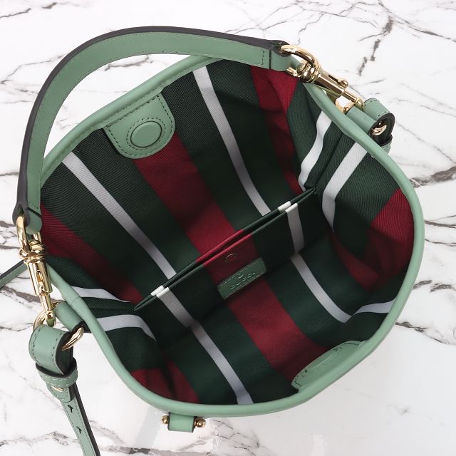 GG original fabric emblem mini bucket bag 815118 green