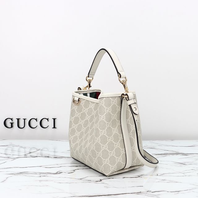 GG original fabric emblem mini bucket bag 815118 white