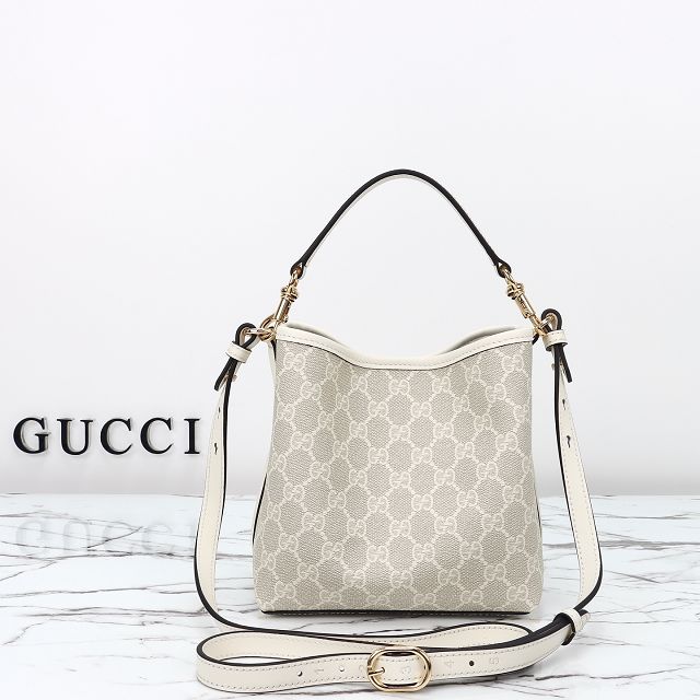 GG original fabric emblem mini bucket bag 815118 white