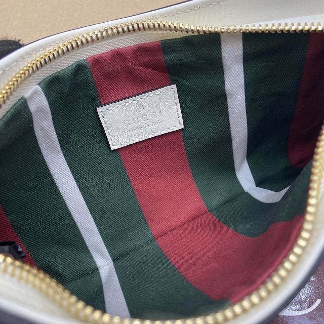 GG original canvas emblem small shoulder bag 820696 white