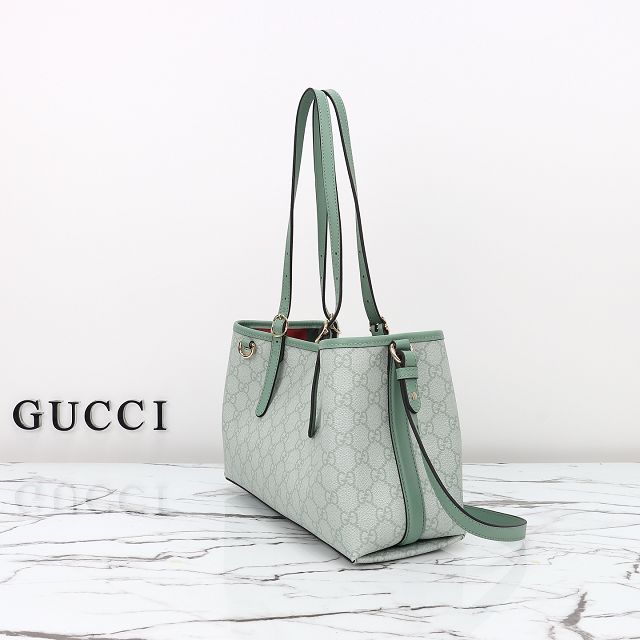 GG original canvas emblem small tote bag 815214 green