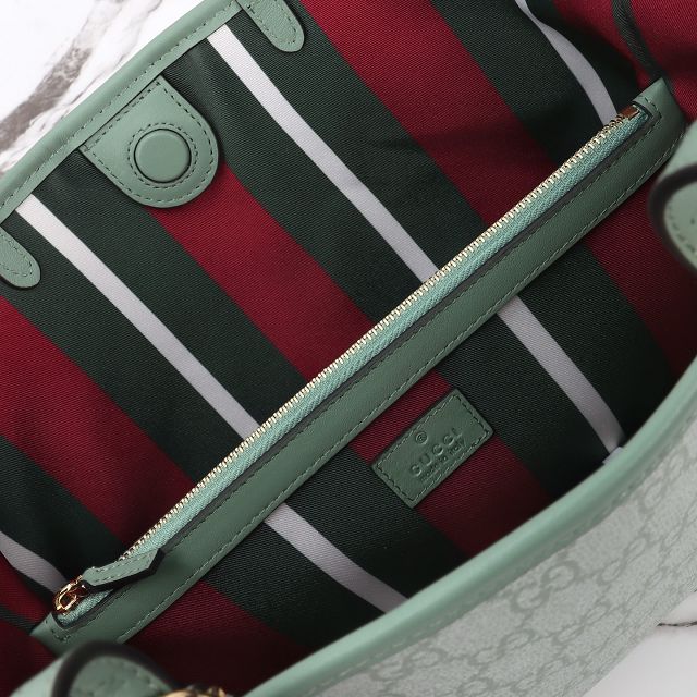 GG original canvas emblem small tote bag 815214 green