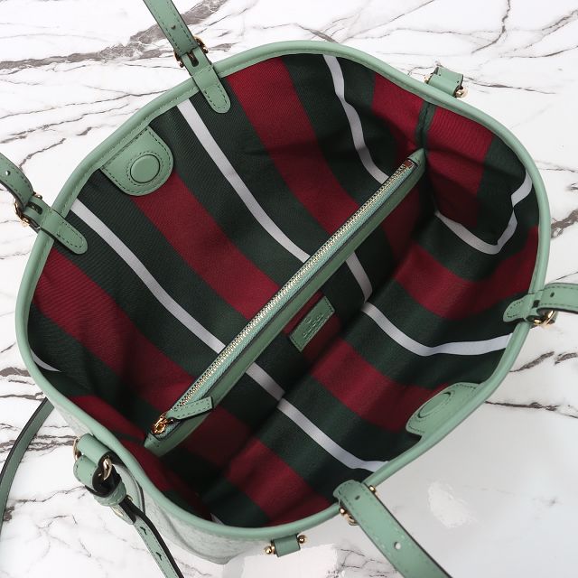 GG original canvas emblem small tote bag 815214 green
