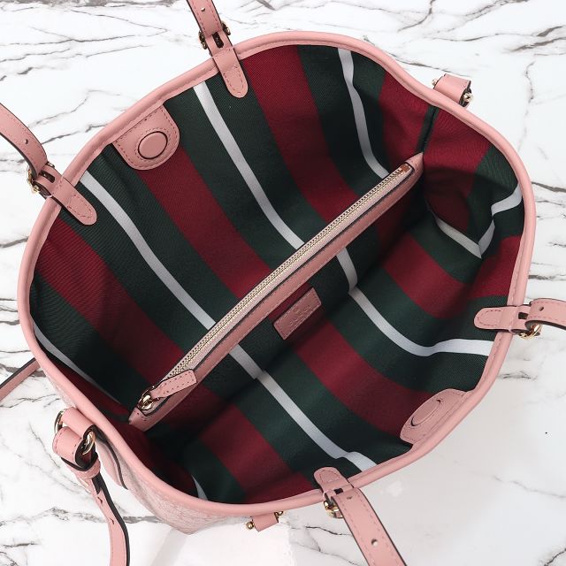 GG original canvas emblem small tote bag 815214 pink
