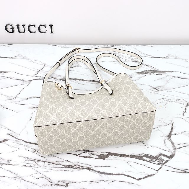 GG original canvas emblem small tote bag 815214 white