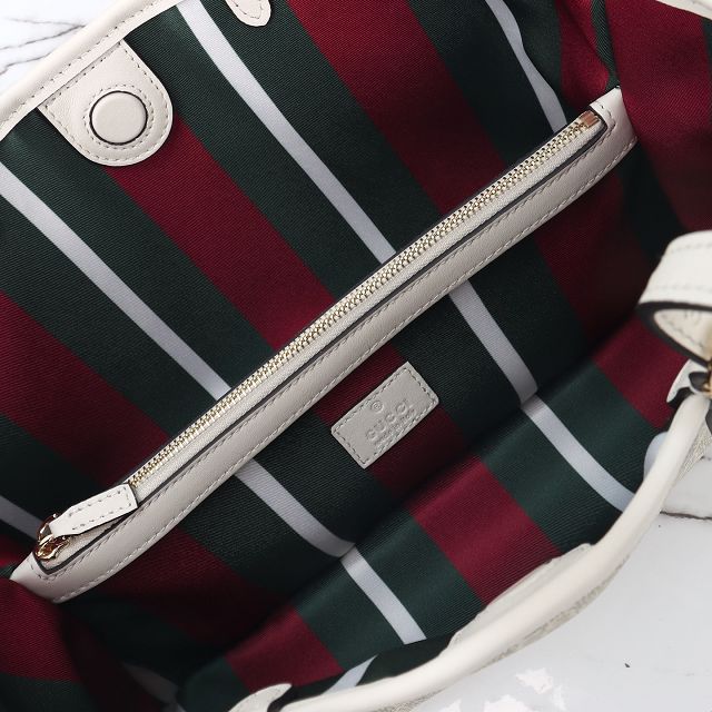GG original canvas emblem small tote bag 815214 white