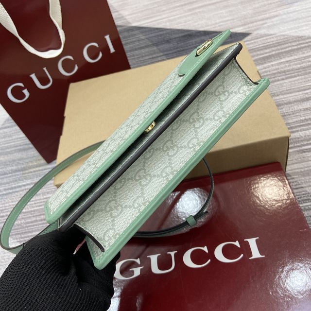 GG original canvas emblem wallet with strap 820688