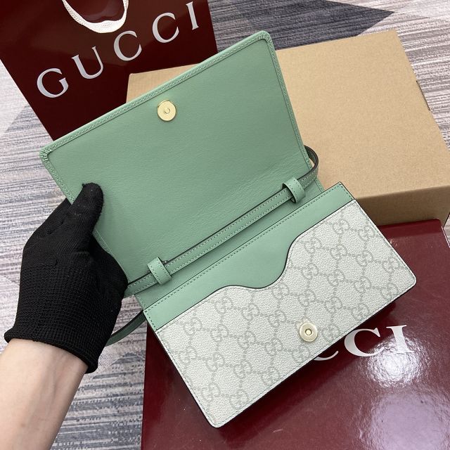 GG original canvas emblem wallet with strap 820688