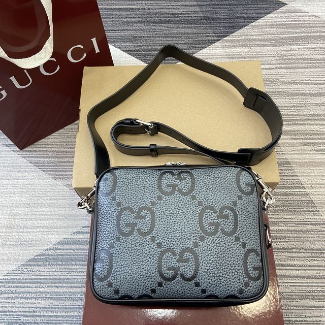 GG original canvas large crossbody bag 821616 black&grey