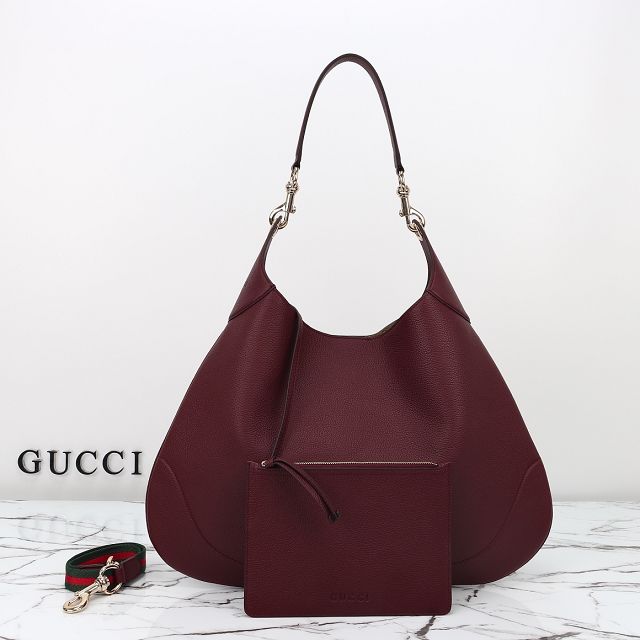 GG original calfskin B large shoulder bag 820169 bordeaux