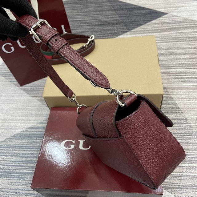 GG original calfskin small crossbody bag 821623 bordeaux