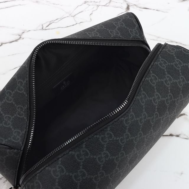 GG original canvas emblem medium toiletry case 821163 black