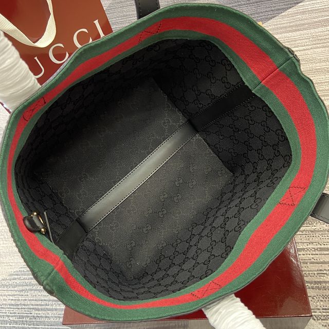 GG original canvas totissima small tote bag 788211 black