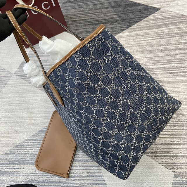 GG original denim totissima medium tote bag 820481 blue