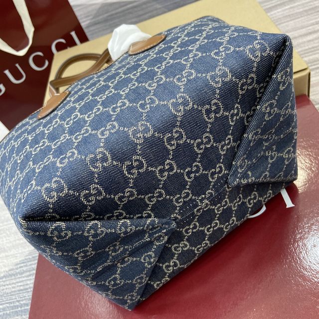 GG original denim totissima small tote bag 820496 blue