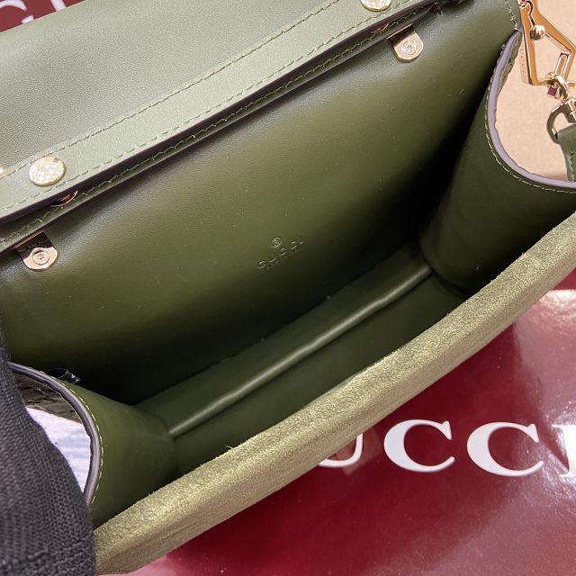 GG original suede dionysus mini top handle bag 813400 green