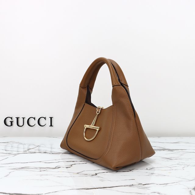 GG original calfskin softbit medium top handle bag 837467 brown