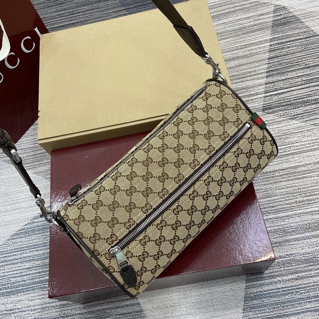 GG original canvas small cylinder bag 834455 brown