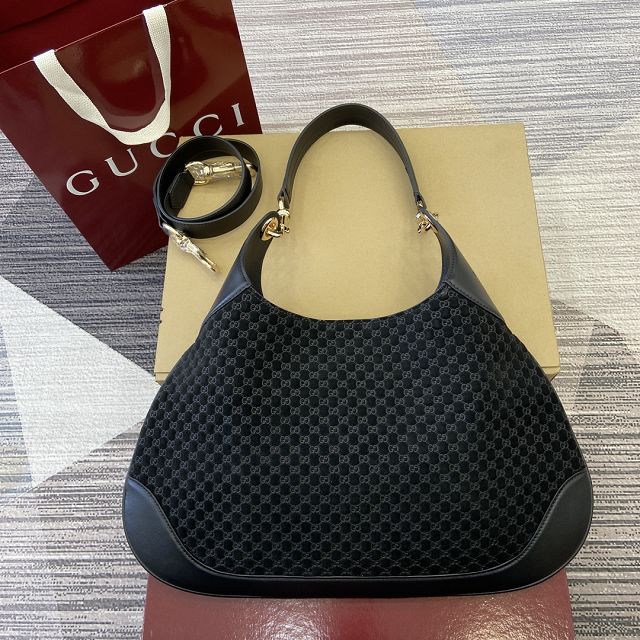 GG original suede B medium shoulder bag 834981 black