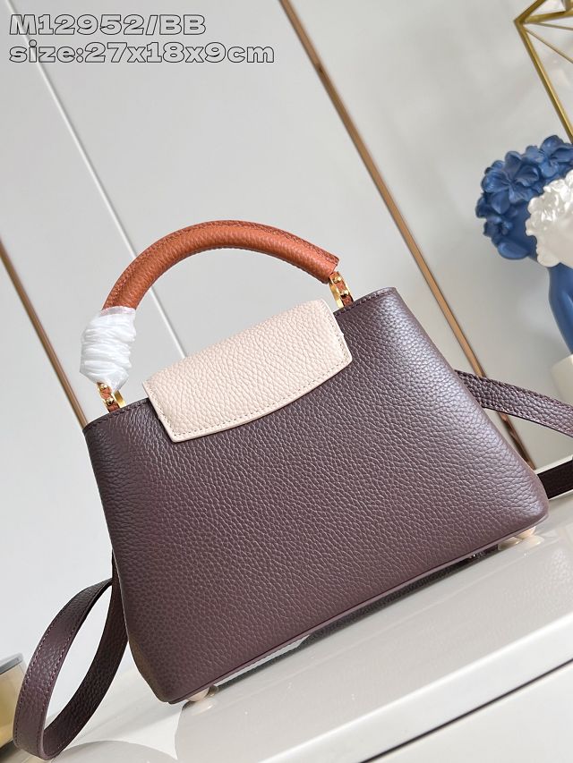 Louis vuitton original calfskin capucines BB handbag M21103 burgundy