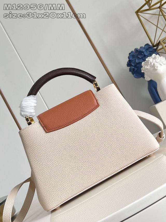 Louis vuitton original calfskin capucines mm handbag M20704 beige