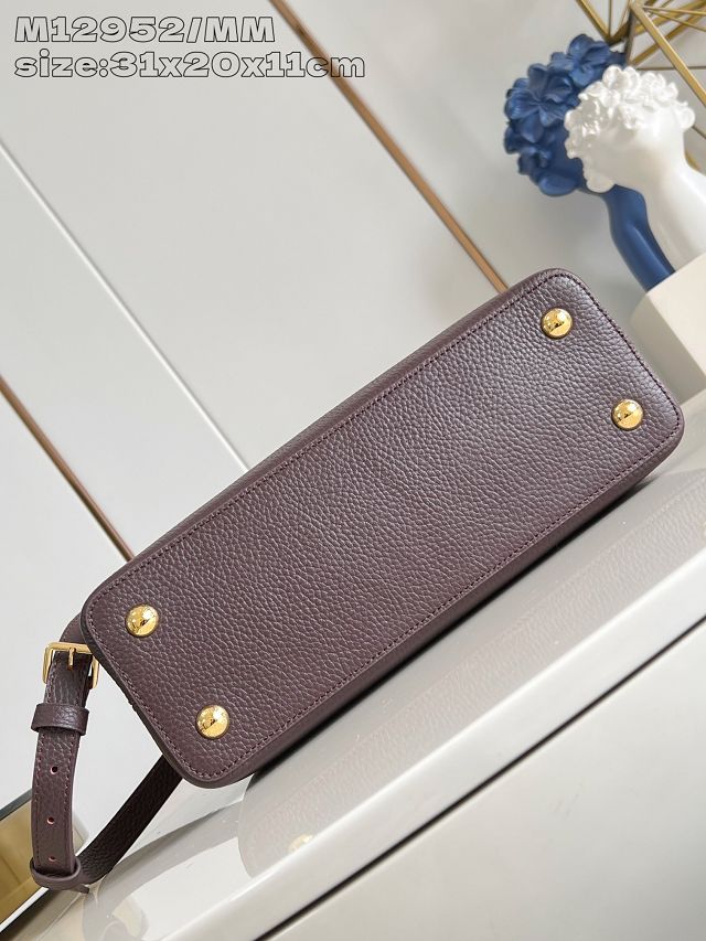 Louis vuitton original calfskin capucines mm handbag M20704 burgundy