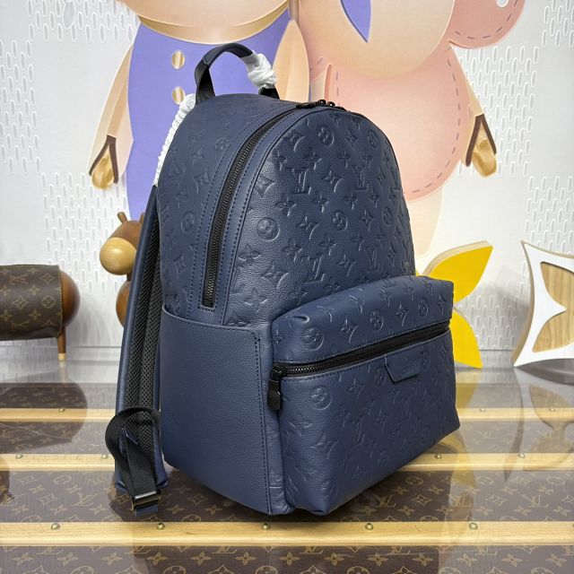 Louis vuitton original calfskin discovery backpack M14884 blue