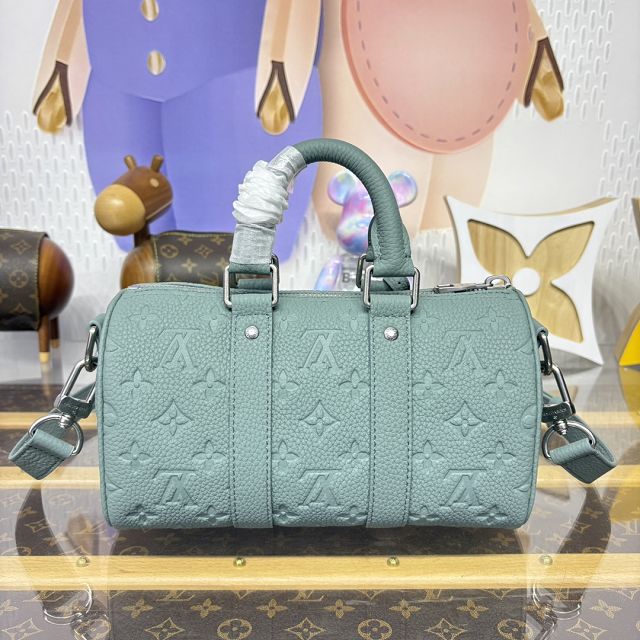 Louis vuitton original calfskin mini keepall 25 M13866 water blue