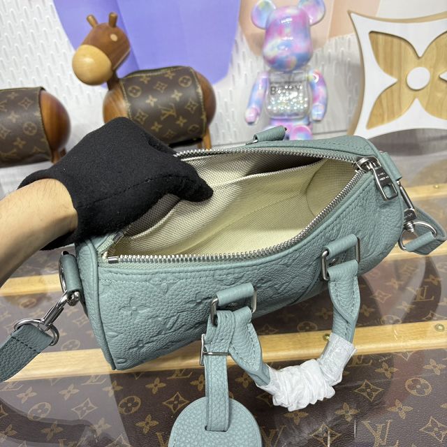 Louis vuitton original calfskin mini keepall 25 M13866 water blue