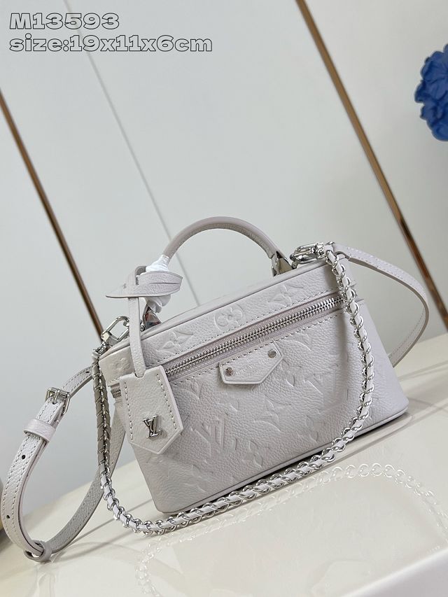 Louis vuitton original calfskin vanity chain pouch M13593 grey
