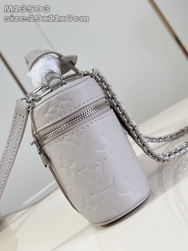 Louis vuitton original calfskin vanity chain pouch M13593 grey