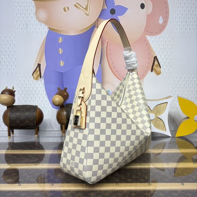 Louis vuitton original damier azur slouchy MM shoulder bag N00126