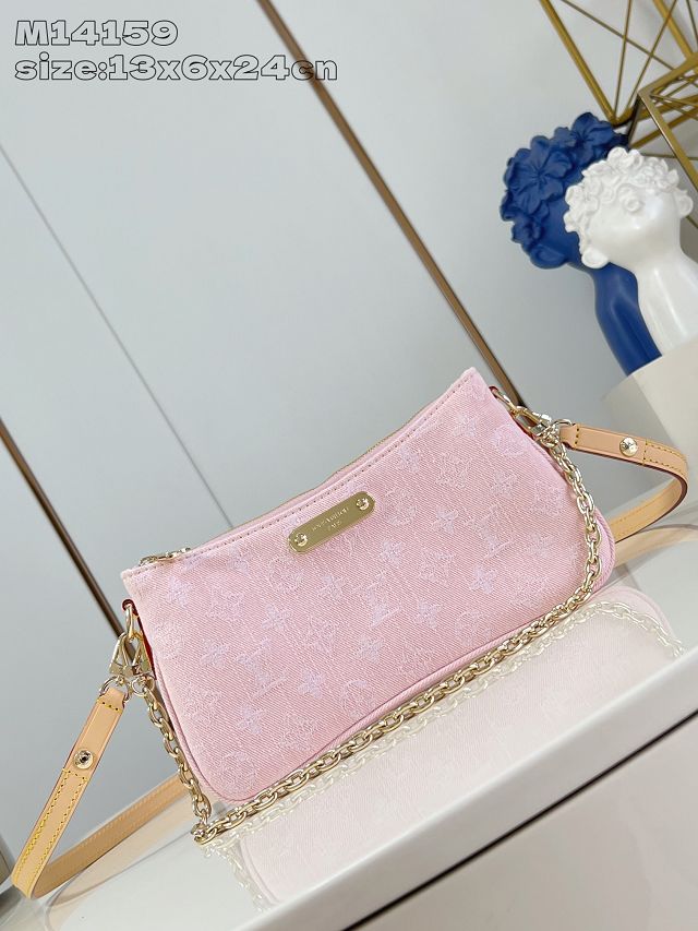 Louis vuitton original denim liv pochette M14159 pink