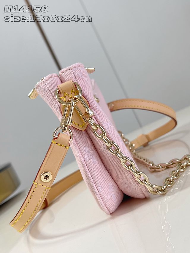 Louis vuitton original denim liv pochette M14159 pink