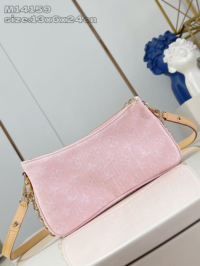 Louis vuitton original denim liv pochette M14159 pink