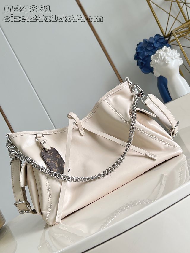 Louis vuitton original lambskin carryAll cargo PM M24861 white