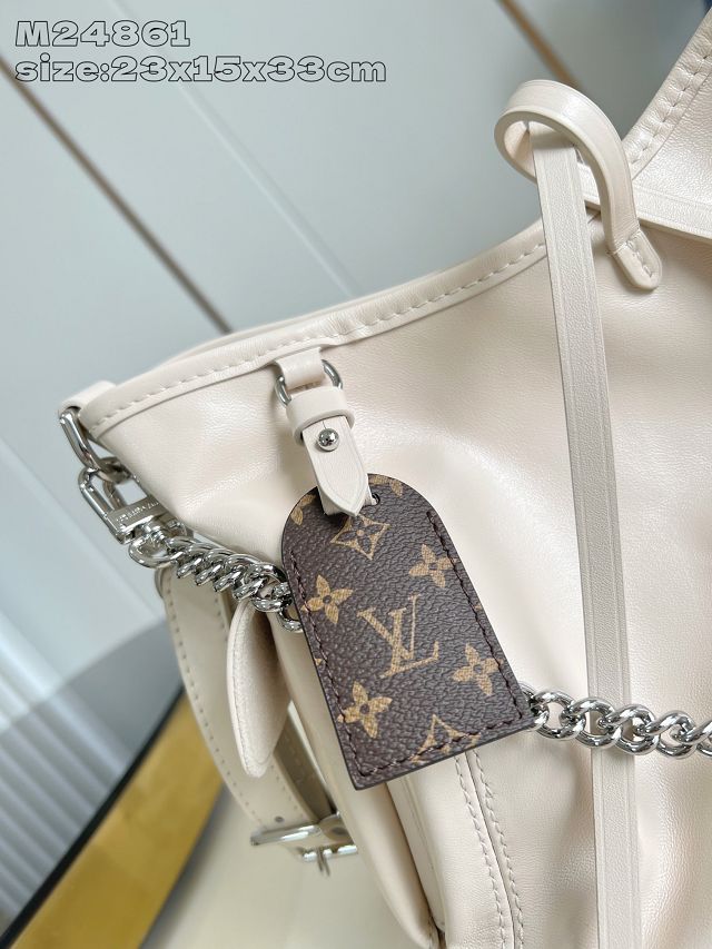 Louis vuitton original lambskin carryAll cargo PM M24861 white