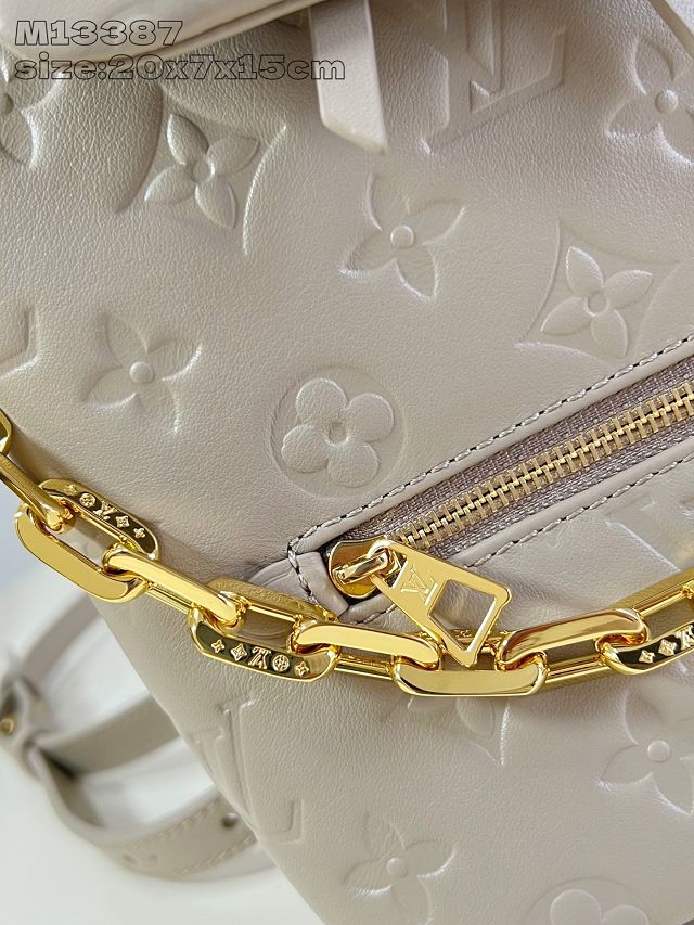 Louis vuitton original lambskin coussin backpack mini M13389 grey