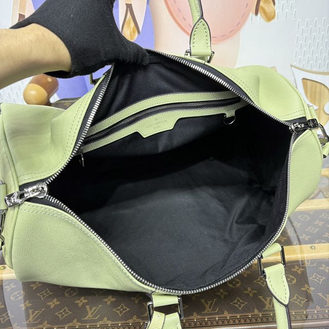 Louis vuitton original taiga calfskin keepall 45 M14124 lemon green