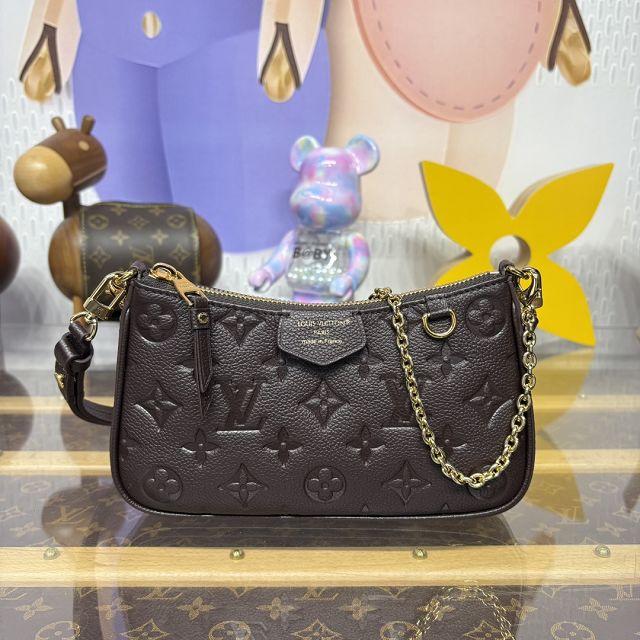 Louis vuitton original calfskin easy pouch M13614 chocolate 